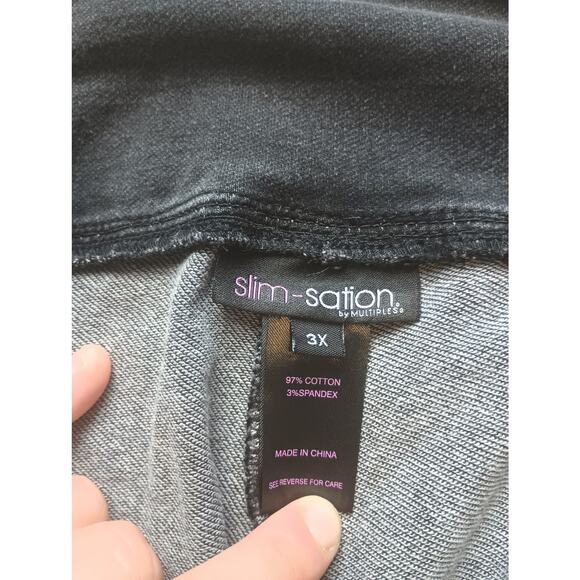 Slim Sation by Multiples Pants Womens Large Black Pull On Size 3X - Picture 2 of 4